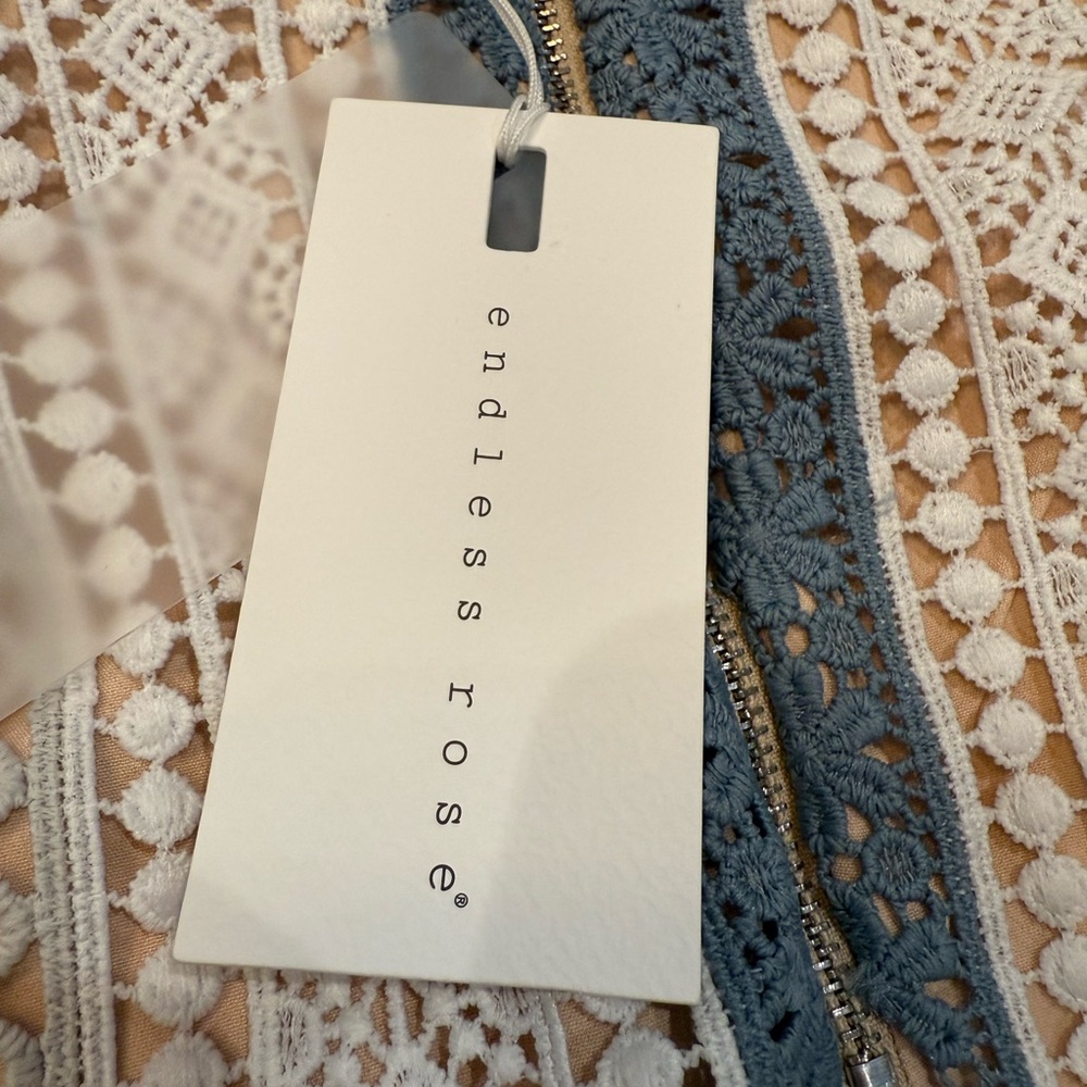 Endless Rose Blue and White Lace Pencil Skirt - Picture 3 of 8